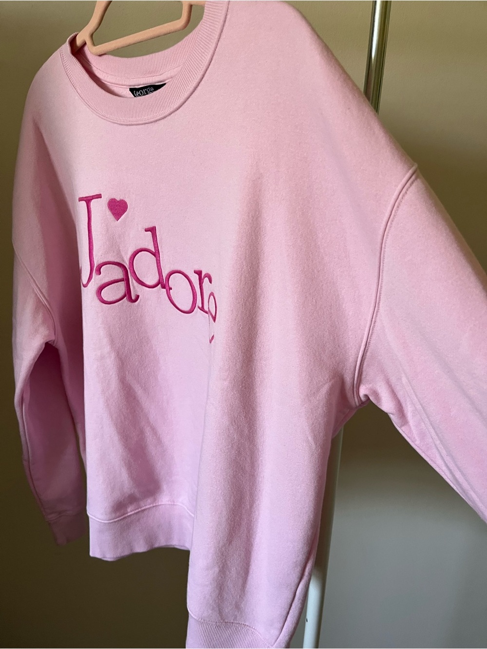 George Pink Crewneck Sweatshirt with Embroidery